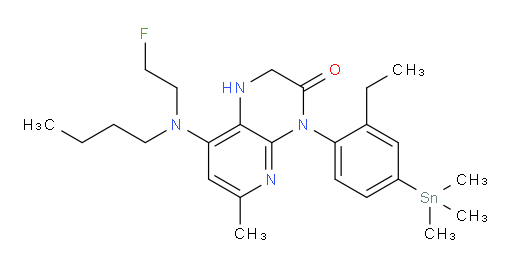8-(butyl(2-fluoroethyl)amino)-4-(2-ethyl-4-(trimethylstannyl)phenyl)-6-methyl-1,2-dihydropyrido[2,3-b]pyrazin-3(4H)-one