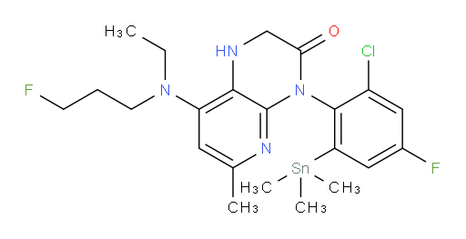4-(2-chloro-4-fluoro-6-(trimethylstannyl)phenyl)-8-(ethyl(3-fluoropropyl)amino)-6-methyl-1,2-dihydropyrido[2,3-b]pyrazin-3(4H)-one
