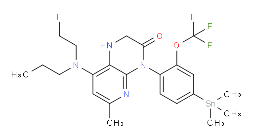 8-((2-fluoroethyl)(propyl)amino)-6-methyl-4-(2-(trifluoromethoxy)-4-(trimethylstannyl)phenyl)-1,2-dihydropyrido[2,3-b]pyrazin-3(4H)-one