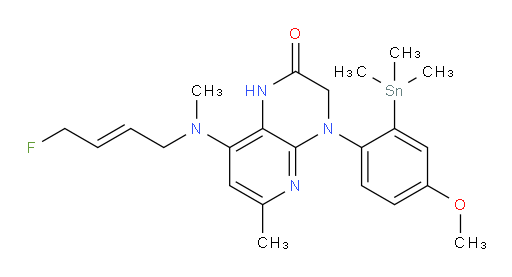 (E)-8-((4-fluorobut-2-en-1-yl)(methyl)amino)-4-(4-methoxy-2-(trimethylstannyl)phenyl)-6-methyl-3,4-dihydropyrido[2,3-b]pyrazin-2(1H)-one