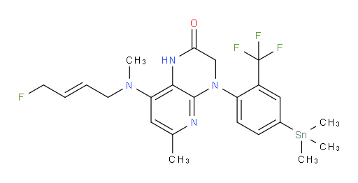 (E)-8-((4-fluorobut-2-en-1-yl)(methyl)amino)-6-methyl-4-(2-(trifluoromethyl)-4-(trimethylstannyl)phenyl)-3,4-dihydropyrido[2,3-b]pyrazin-2(1H)-one
