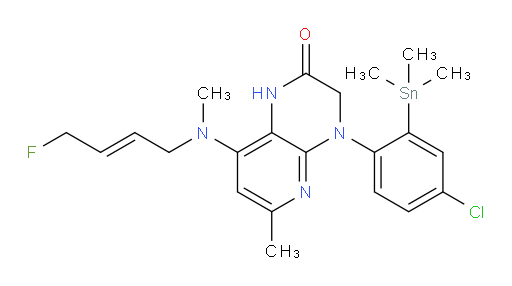 (E)-4-(4-chloro-2-(trimethylstannyl)phenyl)-8-((4-fluorobut-2-en-1-yl)(methyl)amino)-6-methyl-3,4-dihydropyrido[2,3-b]pyrazin-2(1H)-one