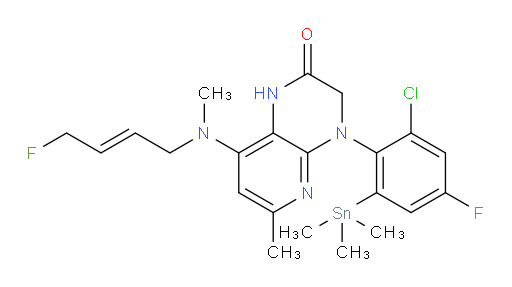 (E)-4-(2-chloro-4-fluoro-6-(trimethylstannyl)phenyl)-8-((4-fluorobut-2-en-1-yl)(methyl)amino)-6-methyl-3,4-dihydropyrido[2,3-b]pyrazin-2(1H)-one