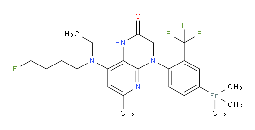 8-(ethyl(4-fluorobutyl)amino)-6-methyl-4-(2-(trifluoromethyl)-4-(trimethylstannyl)phenyl)-3,4-dihydropyrido[2,3-b]pyrazin-2(1H)-one