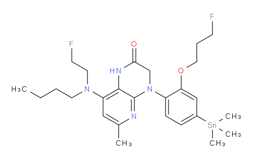 8-(butyl(2-fluoroethyl)amino)-4-(2-(3-fluoropropoxy)-4-(trimethylstannyl)phenyl)-6-methyl-3,4-dihydropyrido[2,3-b]pyrazin-2(1H)-one