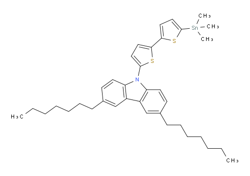 3,6-diheptyl-9-(5'-(trimethylstannyl)-[2,2'-bithiophen]-5-yl)-9H-carbazole