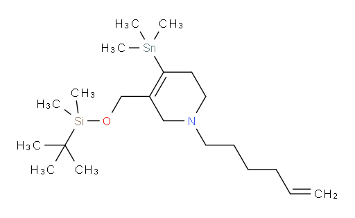 5-(((tert-butyldimethylsilyl)oxy)methyl)-1-(hex-5-en-1-yl)-4-(trimethylstannyl)-1,2,3,6-tetrahydropyridine