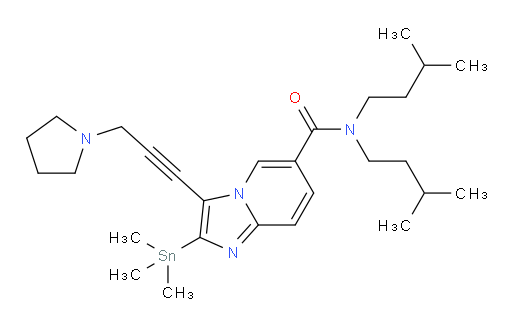 N,N-diisopentyl-3-(3-(pyrrolidin-1-yl)prop-1-yn-1-yl)-2-(trimethylstannyl)imidazo[1,2-a]pyridine-6-carboxamide