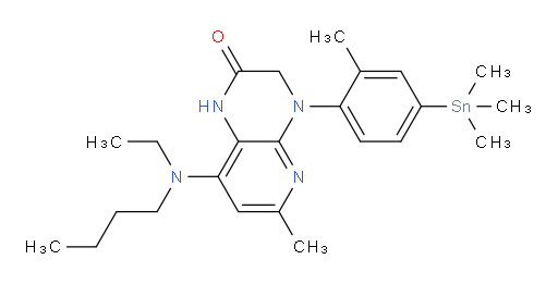 8-(butyl(ethyl)amino)-6-methyl-4-(2-methyl-4-(trimethylstannyl)phenyl)-3,4-dihydropyrido[2,3-b]pyrazin-2(1H)-one