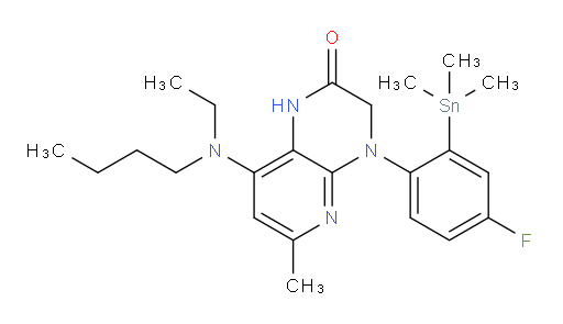 8-(butyl(ethyl)amino)-4-(4-fluoro-2-(trimethylstannyl)phenyl)-6-methyl-3,4-dihydropyrido[2,3-b]pyrazin-2(1H)-one