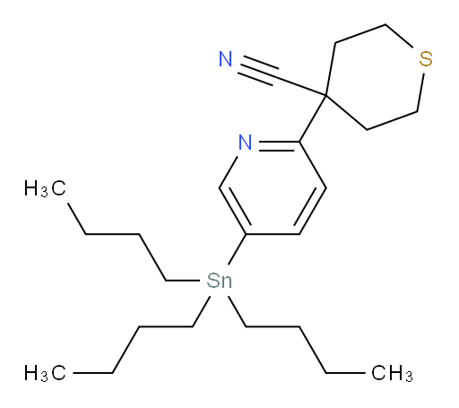 4-(5-(tributylstannyl)pyridin-2-yl)tetrahydro-2H-thiopyran-4-carbonitrile