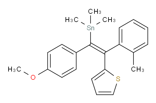 (E)-(1-(4-甲氧基苯基)-2-(噻吩-2-基)-2-(邻甲苯基)乙烯基)三甲基锡烷