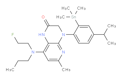 8-((2-fluoroethyl)(propyl)amino)-4-(4-isopropyl-2-(trimethylstannyl)phenyl)-6-methyl-3,4-dihydropyrido[2,3-b]pyrazin-2(1H)-one