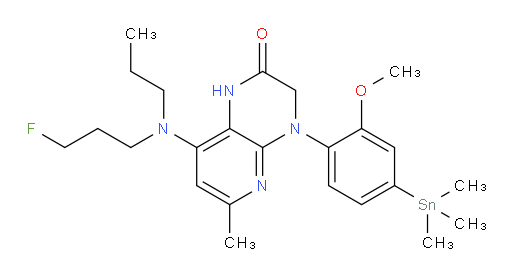 8-((3-fluoropropyl)(propyl)amino)-4-(2-methoxy-4-(trimethylstannyl)phenyl)-6-methyl-3,4-dihydropyrido[2,3-b]pyrazin-2(1H)-one