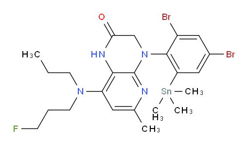 4-(2,4-dibromo-6-(trimethylstannyl)phenyl)-8-((3-fluoropropyl)(propyl)amino)-6-methyl-3,4-dihydropyrido[2,3-b]pyrazin-2(1H)-one