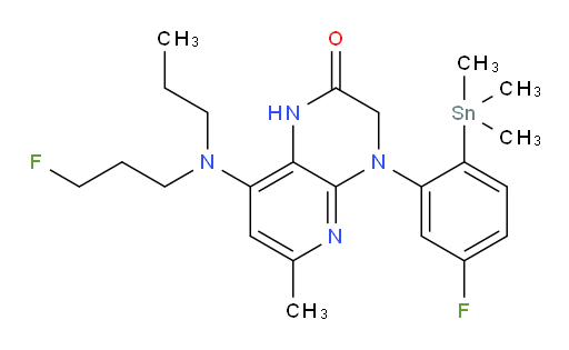4-(5-fluoro-2-(trimethylstannyl)phenyl)-8-((3-fluoropropyl)(propyl)amino)-6-methyl-3,4-dihydropyrido[2,3-b]pyrazin-2(1H)-one