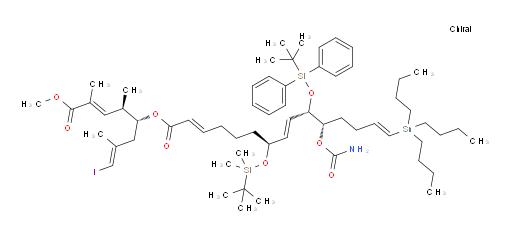 (2E,7S,8E,10S,11S,14E)-(1E,4R,5R,6E)-1-iodo-8-methoxy-2,5,7-trimethyl-8-oxoocta-1,6-dien-4-yl 7-((tert-butyldimethylsilyl)oxy)-10-((tert-butyldiphenylsilyl)oxy)-11-(carbamoyloxy)-15-(tributylstannyl)pentadeca-2,8,14-trienoate