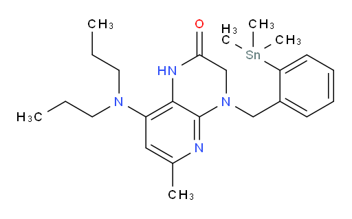 8-(dipropylamino)-6-methyl-4-(2-(trimethylstannyl)benzyl)-3,4-dihydropyrido[2,3-b]pyrazin-2(1H)-one