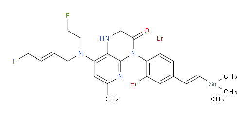 4-(2,6-dibromo-4-((E)-2-(trimethylstannyl)vinyl)phenyl)-8-(((E)-4-fluorobut-2-en-1-yl)(2-fluoroethyl)amino)-6-methyl-1,2-dihydropyrido[2,3-b]pyrazin-3(4H)-one