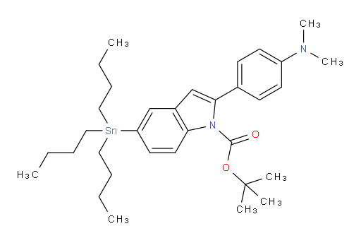 tert-butyl 2-(4-(dimethylamino)phenyl)-5-(tributylstannyl)-1H-indole-1-carboxylate
