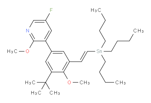 (E)-3-(3-(叔丁基)-4-甲氧基-5-(2-(三丁基锡基)乙烯基)苯基)-5-氟-2-甲氧基吡啶