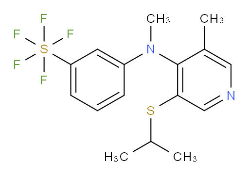 3-((3-(isopropylthio)-5-methylpyridin-4-yl)(methyl)amino)(pentafluoromercapto)benzene