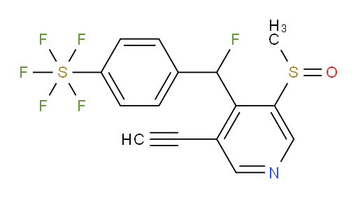 4-((3-ethynyl-5-(methylsulfinyl)pyridin-4-yl)fluoromethyl)(pentafluoromercapto)benzene