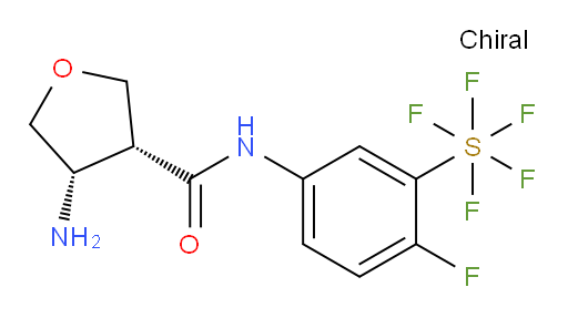 (3R,4S)-4-amino-N-(4-fluoro-3-(pentafluoromercapto)phenyl)tetrahydrofuran-3-carboxamide