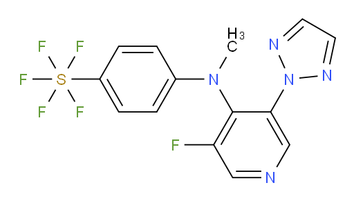 4-((3-fluoro-5-(2H-1,2,3-triazol-2-yl)pyridin-4-yl)(methyl)amino)(pentafluoromercapto)benzene