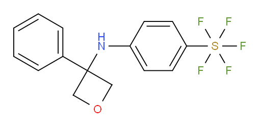 4-((3-phenyloxetan-3-yl)amino)(pentafluoromercapto)benzene