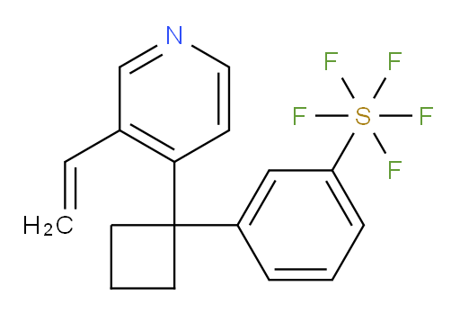 3-(1-(3-vinylpyridin-4-yl)cyclobutyl)(pentafluoromercapto)benzene