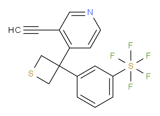 3-(3-(3-ethynylpyridin-4-yl)thietan-3-yl)(pentafluoromercapto)benzene