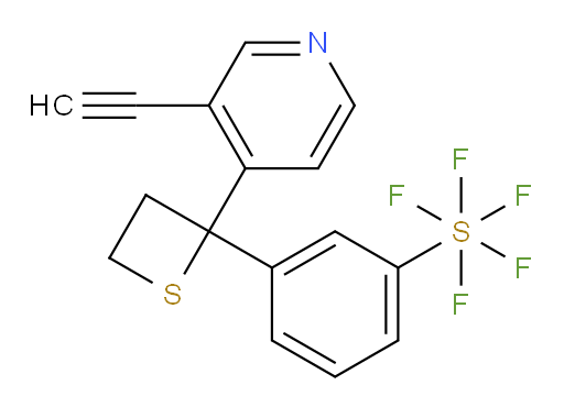 3-(2-(3-ethynylpyridin-4-yl)thietan-2-yl)(pentafluoromercapto)benzene