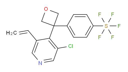 4-(3-(3-chloro-5-vinylpyridin-4-yl)oxetan-3-yl)(pentafluoromercapto)benzene
