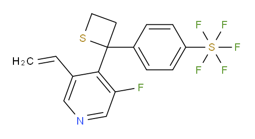 4-(2-(3-fluoro-5-vinylpyridin-4-yl)thietan-2-yl)(pentafluoromercapto)benzene