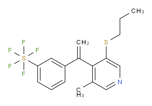3-(1-(3-methyl-5-(propylthio)pyridin-4-yl)vinyl)(pentafluoromercapto)benzene