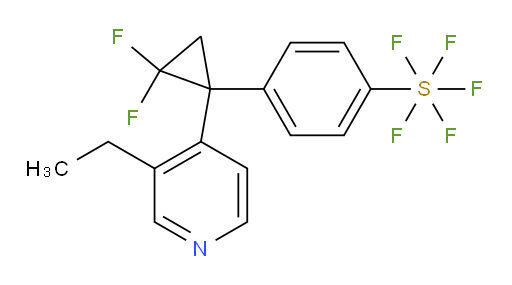 4-(1-(3-ethylpyridin-4-yl)-2,2-difluorocyclopropyl)(pentafluoromercapto)benzene