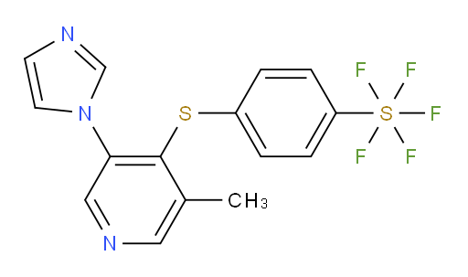 4-((3-(1H-imidazol-1-yl)-5-methylpyridin-4-yl)thio)(pentafluoromercapto)benzene