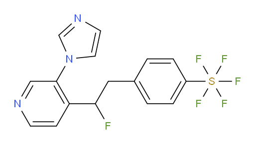 4-(2-(3-(1H-imidazol-1-yl)pyridin-4-yl)-2-fluoroethyl)(pentafluoromercapto)benzene