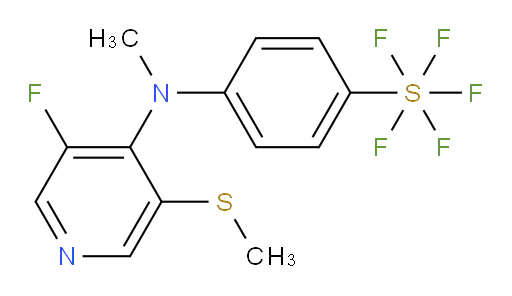 4-((3-fluoro-5-(methylthio)pyridin-4-yl)(methyl)amino)(pentafluoromercapto)benzene