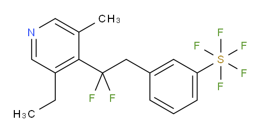 3-(2-(3-ethyl-5-methylpyridin-4-yl)-2,2-difluoroethyl)(pentafluoromercapto)benzene