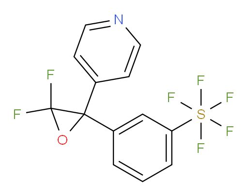 3-(3,3-difluoro-2-(pyridin-4-yl)oxiran-2-yl)(pentafluoromercapto)benzene