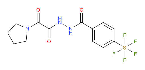 4-(pentafluoromercapto)-N'-(2-oxo-2-(pyrrolidin-1-yl)acetyl)benzohydrazide