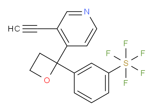 3-(2-(3-ethynylpyridin-4-yl)oxetan-2-yl)(pentafluoromercapto)benzene