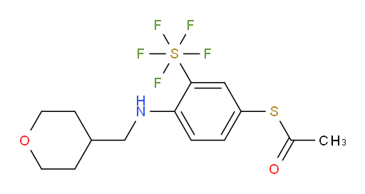 [5-(Acetylthio)-2-[[(tetrahydro-2H-pyran-4-yl)methyl]amino]phenyl]sulfur pentafluoride