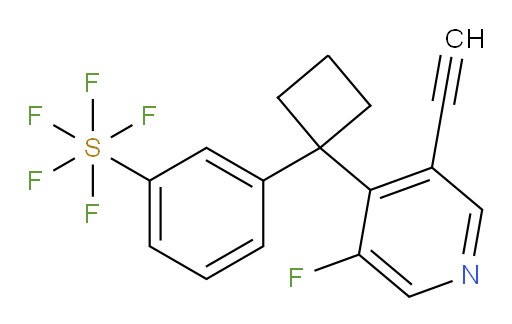 3-(1-(3-ethynyl-5-fluoropyridin-4-yl)cyclobutyl)(pentafluoromercapto)benzene