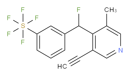 3-((3-ethynyl-5-methylpyridin-4-yl)fluoromethyl)(pentafluoromercapto)benzene