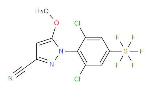 [3,5-dichloro-4-(3-cyano-5-methoxy-1H-pyrazol-1-yl)phenyl]sulfur pentafluoride