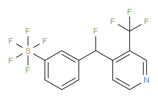 3-(fluoro(3-(trifluoromethyl)pyridin-4-yl)methyl)(pentafluoromercapto)benzene