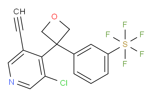3-(3-(3-chloro-5-ethynylpyridin-4-yl)oxetan-3-yl)(pentafluoromercapto)benzene